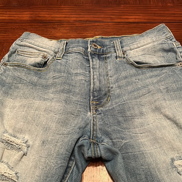 Arizona Ultra Flex 360 Blue Distressed Jean Size 30 x 32 Slim - Picture 3 of 6